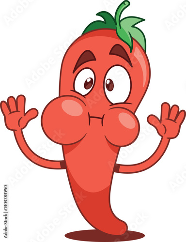 Fiery pepper with puffy cheeks