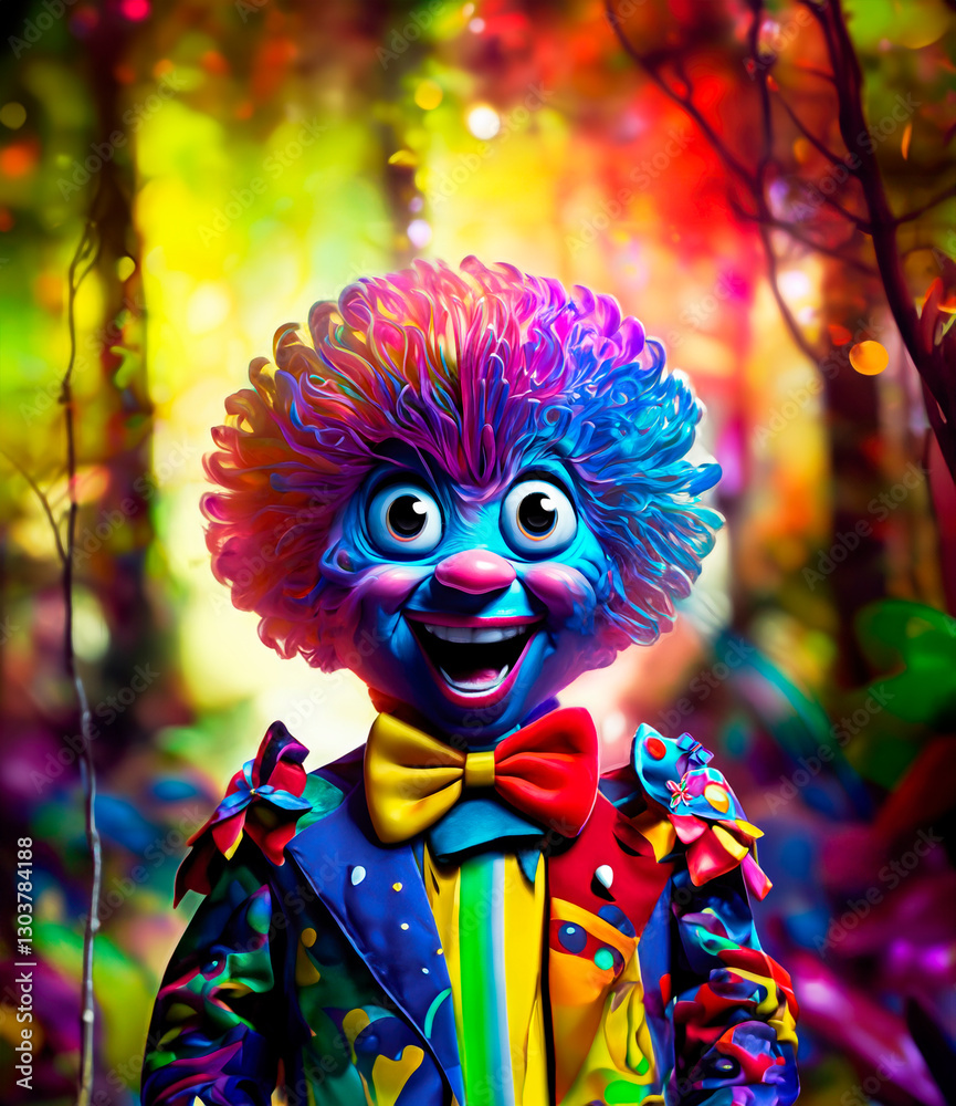 Magic forest clown conceptual art