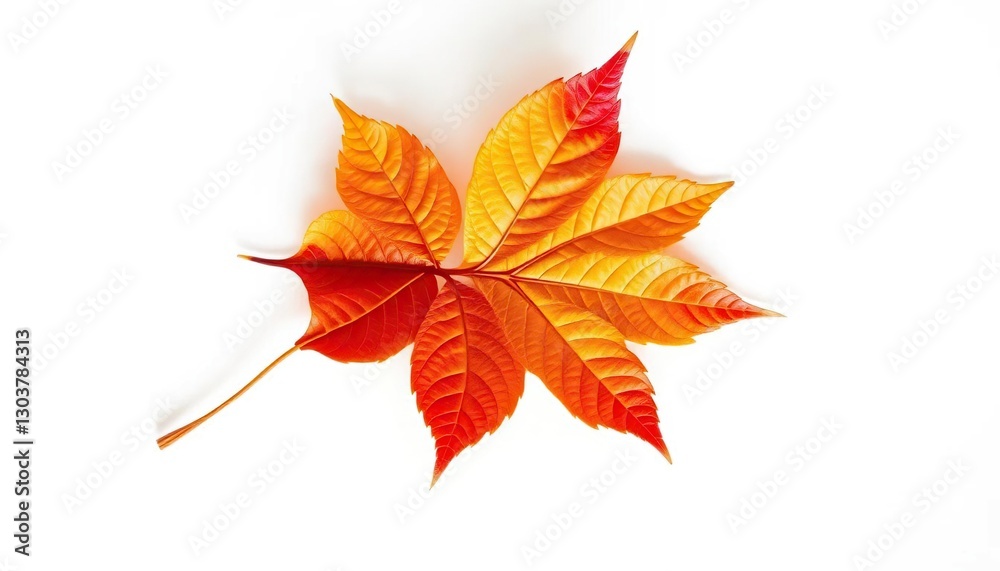 Single autumn leaf, isolated on pure white backdrop, design, color Single autumn leaf, isolated on pure white backdrop, design, color