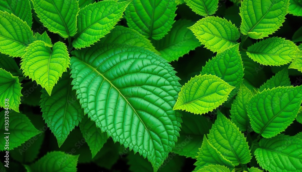 Vibrant green leaves, intricate details, isolated, fresh, macro Vibrant green leaves, intricate details, isolated, fresh, macro