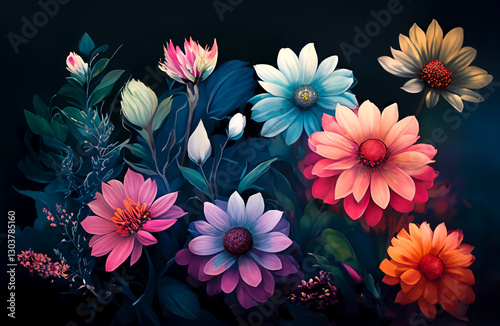 Obraz na płótnie Abstract floral background w salonie