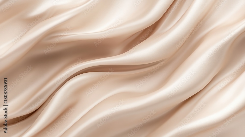 Fototapeta premium Elegant Beige Silk Fabric Draped Texture