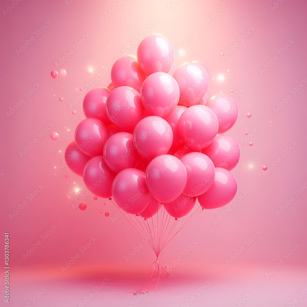 Bunch of Several Bright Pink Helium Inflatable Birthday Air Luftballons Balloons with Strings Flying Floating for Happiness Party Holiday Celebrations with Pink Background with Copy Space Photoshoot Bunch of Several Bright Pink Helium Inflatable Birthday Air Luftballons Balloons with Strings Flying Floating for Happiness Party Holiday Celebrations with Pink Background with Copy Space Photoshoot