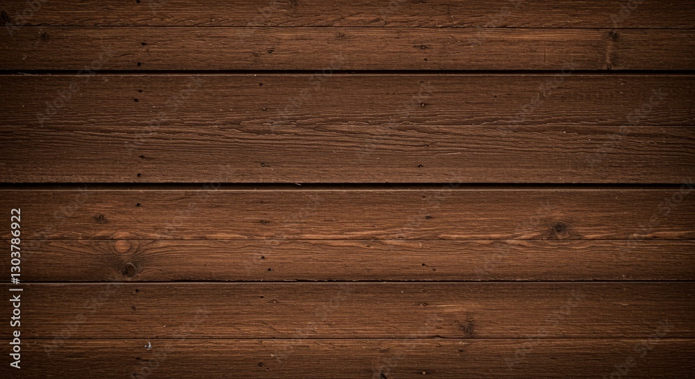 Naklejka premium Dark brown wood planks create a rustic background.