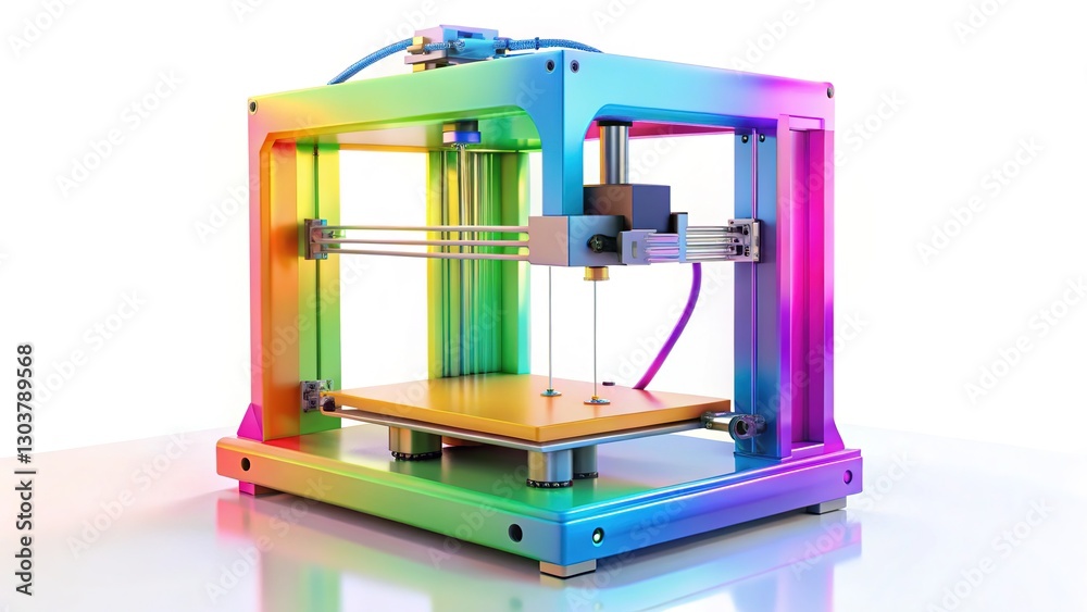 3D Printer 4K Render - Isometric Action Shot 3D Printer 4K Render - Isometric Action Shot