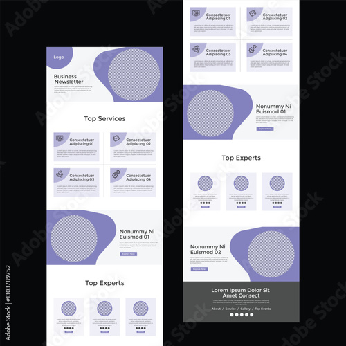 Email marketing newsletter template Layout for Multipurpose agency business. or Editable landing page for minimal e commerce UI web template