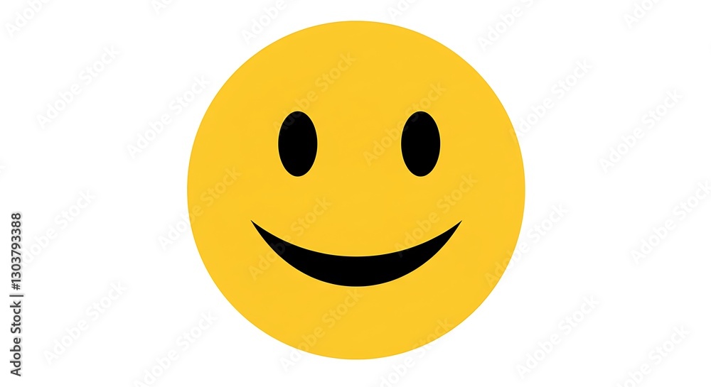Yellow Smiling Face Emoji with Happy Expression on White Background Yellow Smiling Face Emoji with Happy Expression on White Background