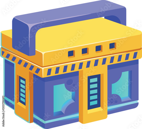 Futuristic chest of treasure vector illustration