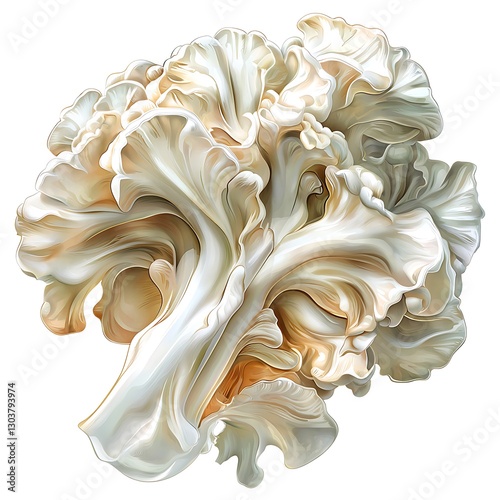 Cauliflower, showcasing smooth white florets and natural texture, isolated for culinary use The cauliflower is isolated on white background