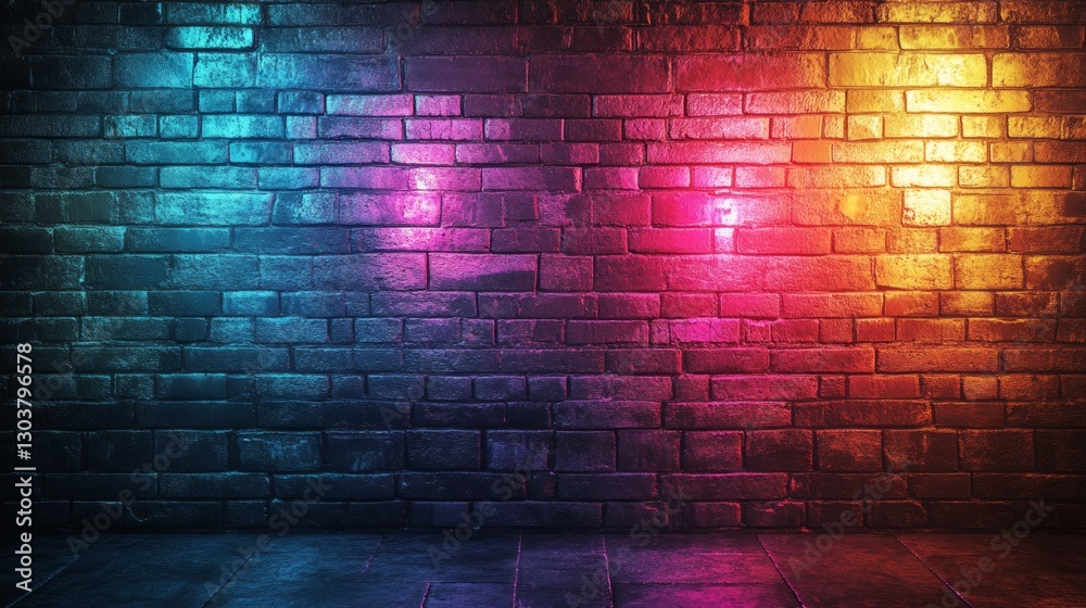 A captivating interplay of colors on a textured brick wall transforms an urban setting into a lively atmosphere, perfect for creative expression and artistic endeavors A captivating interplay of colors on a textured brick wall transforms an urban setting into a lively atmosphere, perfect for creative expression and artistic endeavors