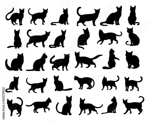 Cat Cute Kitty Kitten Animal Doodle DIY Gift Clipart Silhouette Shape