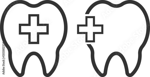 Tooth icons vector set