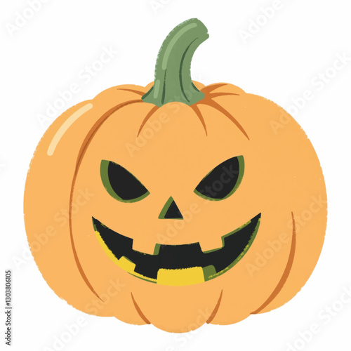 Illustration of Jack-o-Lantern Representing the Holiday Industry Isolated on White Background.
