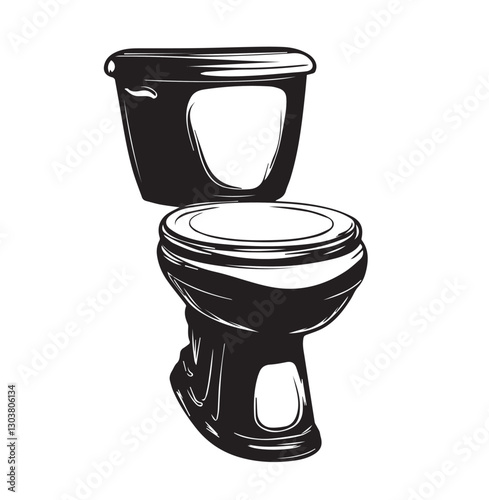 toilet bowl isolated on white