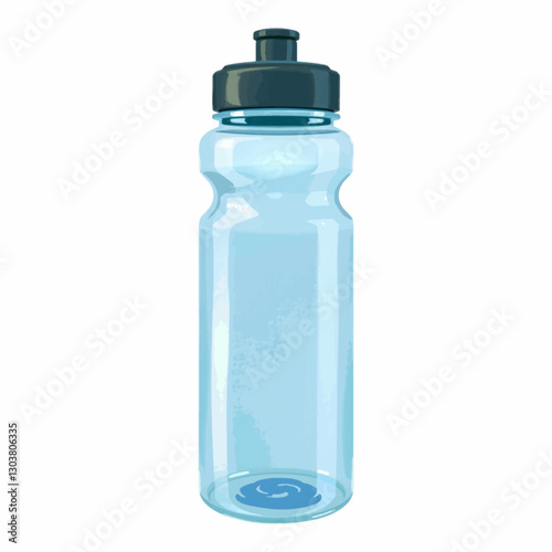 Illustration of Sports Water Bottle Representing Fitness Industry Isolated on White Background.
