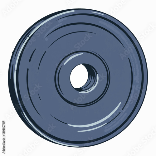 Illustration of Gym Weight Plate Representing Fitness Industry Isolated on White Background.