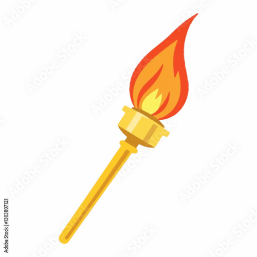 Illustration of Torch Representing Sports Industry Isolated on White Background.