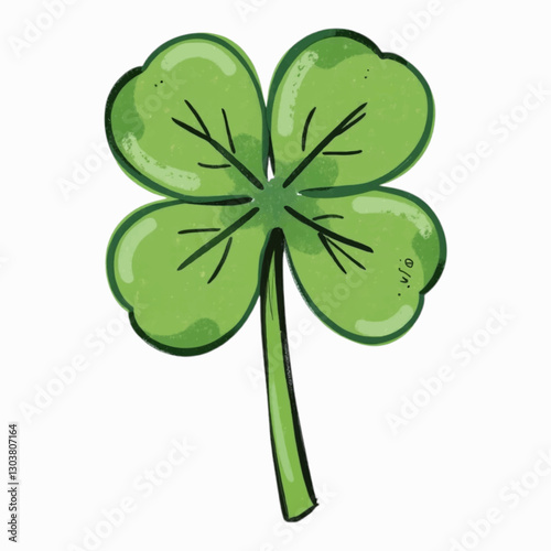 Illustration of Clover Representing Financial Industry Isolated on White Background.