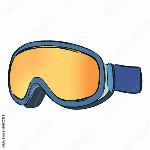 Illustration of Ski Goggles Representing the Winter Sports Industry Isolated on White Background.