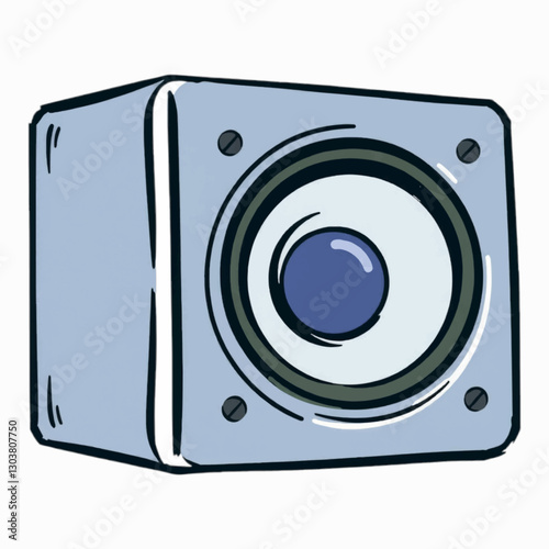 Illustration of Sound Speaker Representing Audio Industry Isolated on White Background.