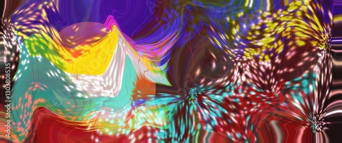 Abstract digital artwork with flowing lines and a vibrant color palette, reminiscent of liquid art and psychedelic patterns