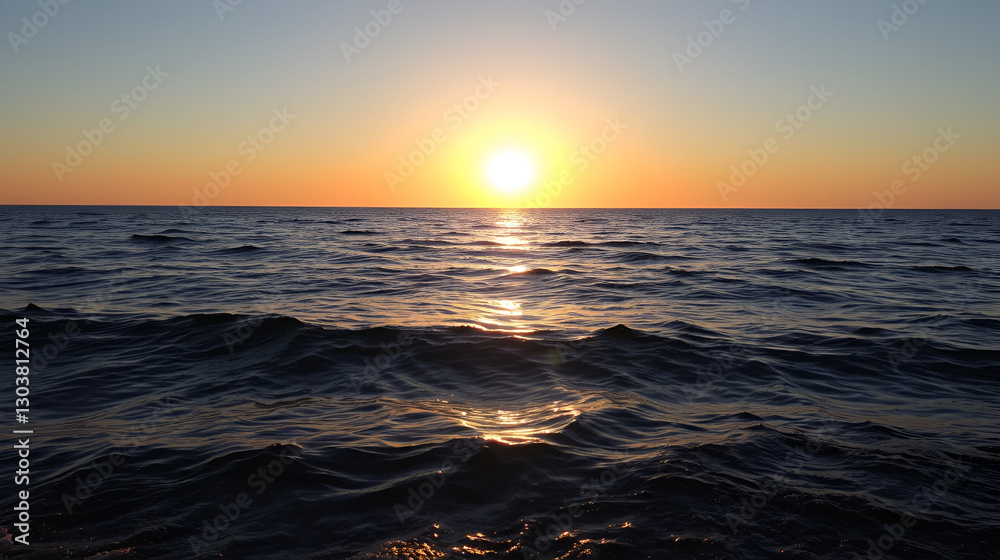 Bronze sea sunset with bluntly and blue sea Bronze sea sunset with bluntly and blue sea