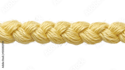 Yellow braided rope, texture detail