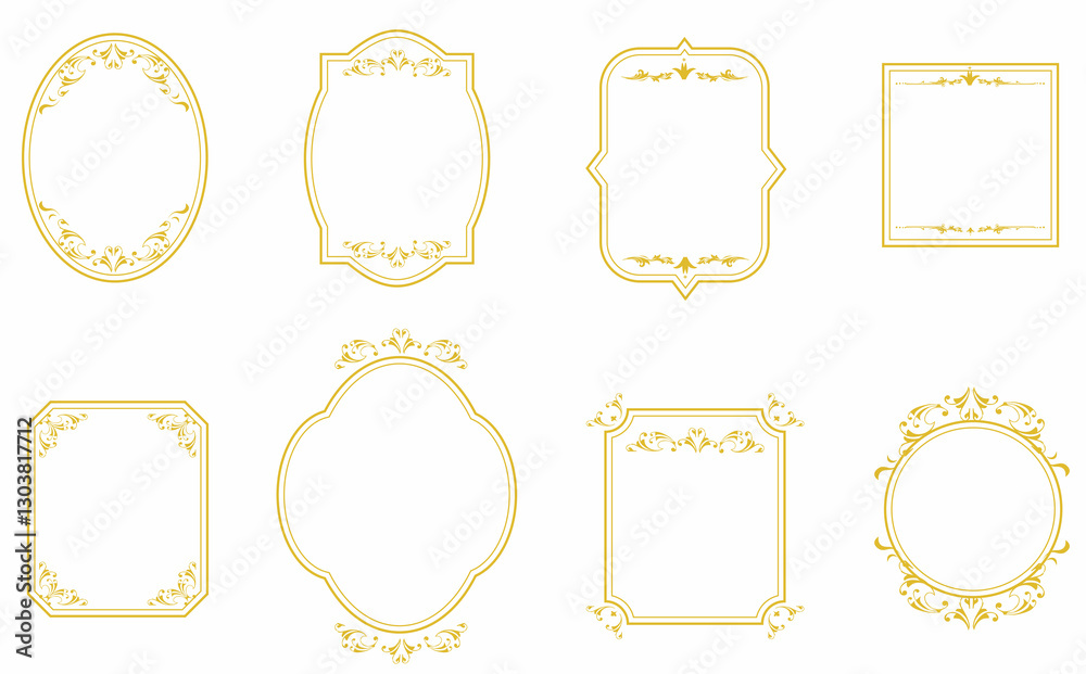 金色の装飾フレーム背景ベクター素材