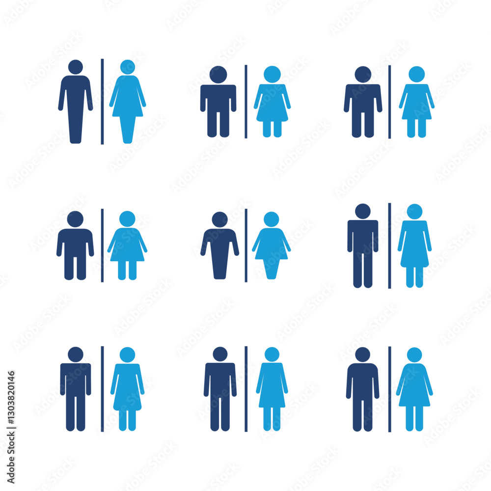 Toilet icon set. restrooms icon vector. bathroom sign. wc, lavatory Toilet icon set. restrooms icon vector. bathroom sign. wc, lavatory