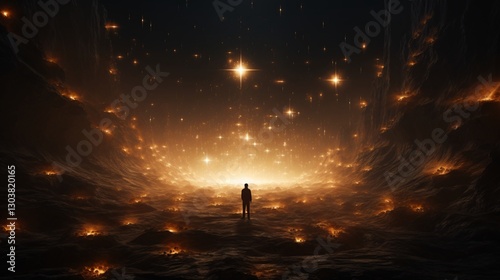 A swarm of sentient light particles forming a shifting energy field