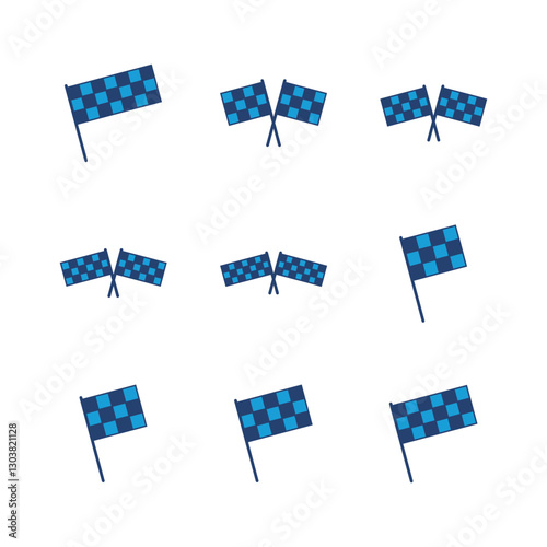 Racing flag icon set. race flag icon.Checkered racing flag icon