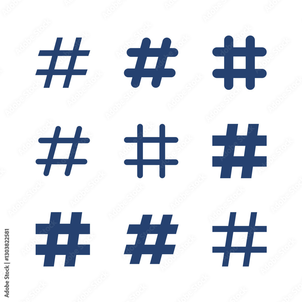 Fototapeta premium Hashtag icon set. hashtag symbol
