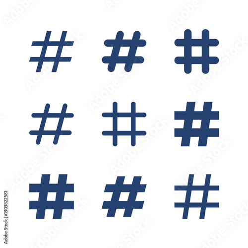 Hashtag icon set. hashtag symbol