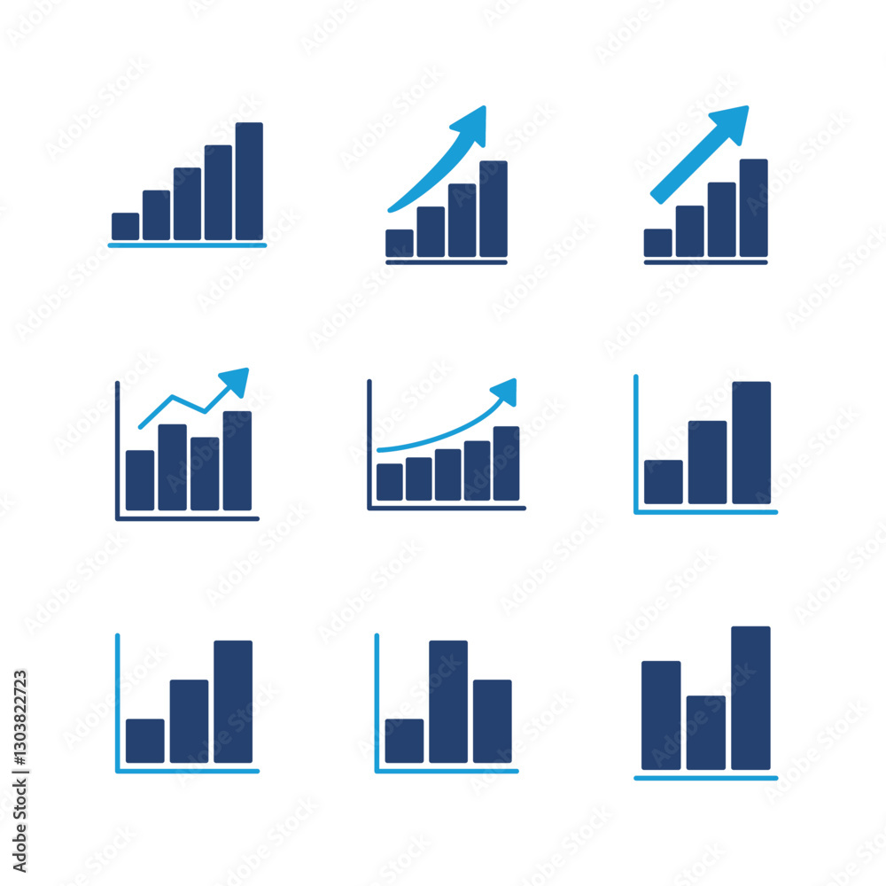 Fototapeta premium Growing graph Icon set. Chart icon. diagram icon