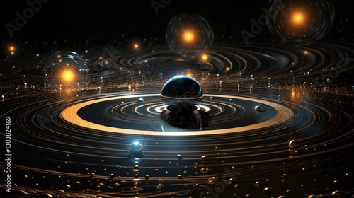 A mysterious object surrounded by golden gravitational waves