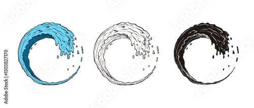 Water splash circle vector illustration