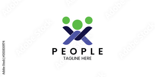 people logo, community logo, teamwork logo that is strong and binds each other like a rope