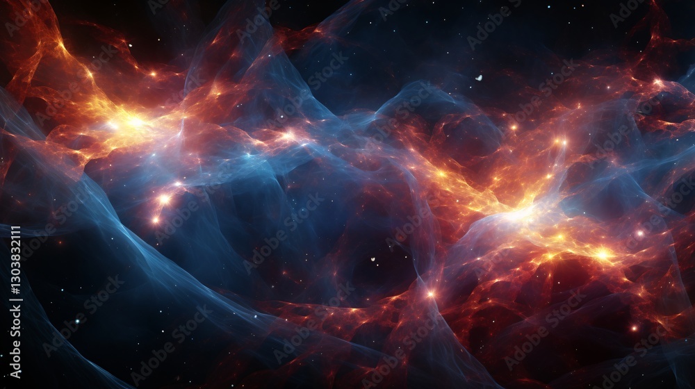 A cosmic web of glowing filaments connecting distant galaxies A cosmic web of glowing filaments connecting distant galaxies