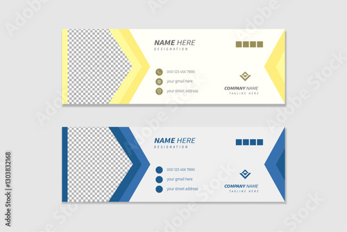 Creative, modern and minimal email signature template or email footer template for business or corporate and personal social media cover Premium Vector