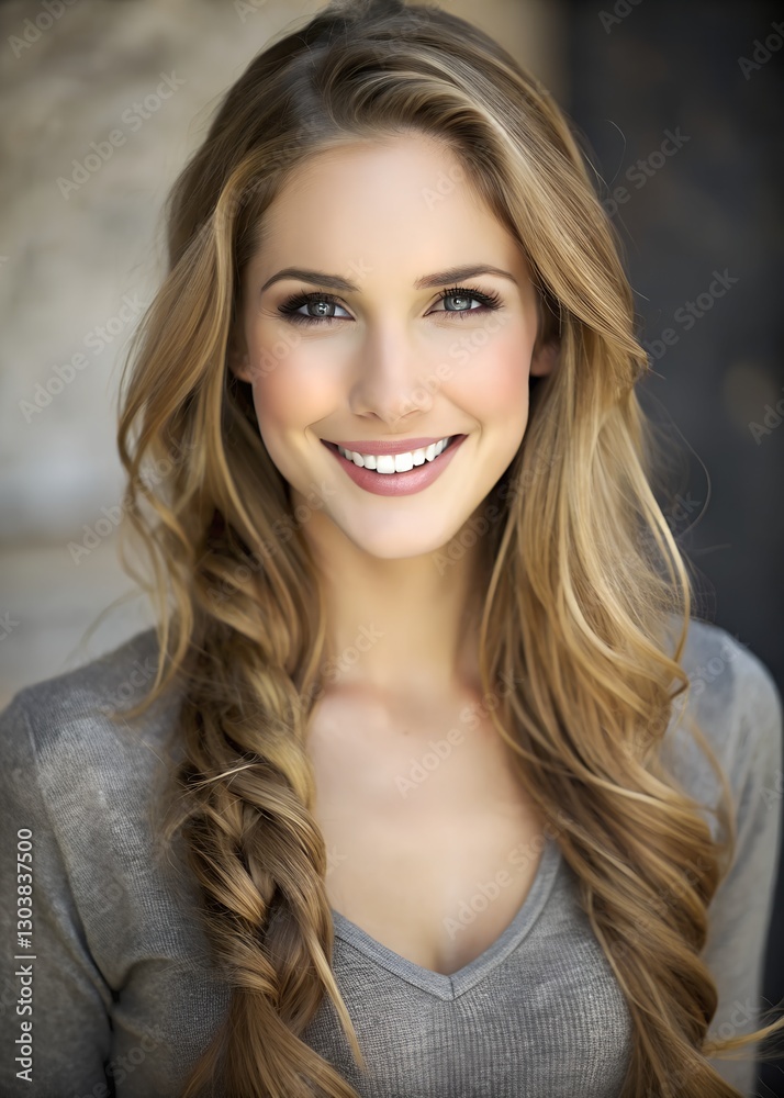 Warm and Friendly Young Woman with Grey Eyes
Warm and Friendly Young Woman with Grey Eyes