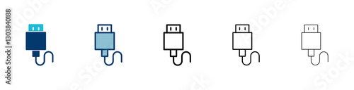 Usb icon vector isolated on white background. Flash disk icon vector
