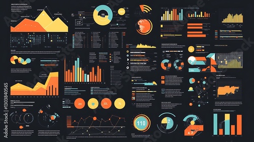 Comprehensive digital dashboard showcasing data visualization with charts and graphs