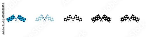 Race flag icon vector isolated on white background. Competition sport flag line vector icon. Racing flag. Start finish flag. Checkered. Start