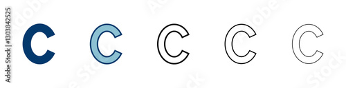 Copyright icon vector isolated on white background. copyright symbols