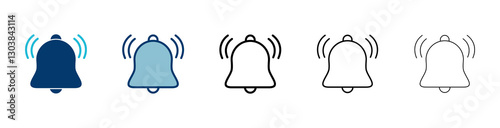 Bell Icon vector isolated on white background. Notification symbol. Bell vector icon
