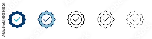 Approved icon vector isolated on white background. Certified Medal Icon vector. check mark