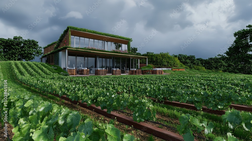 Obraz premium Vineyard Restaurant Building