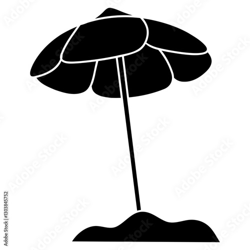 umbrella in beach icon vector