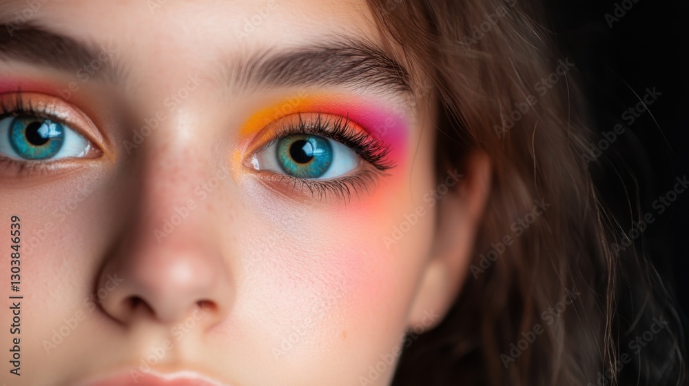 Fototapeta premium Close-up Face with Colorful Makeup