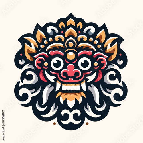 Fierce Barong Mas Traditional Bali Mask Design